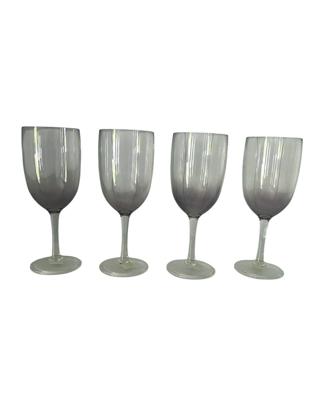 Blue/Gray Ombré Heavy Duty Plastic Wine Glasses - Set of 4